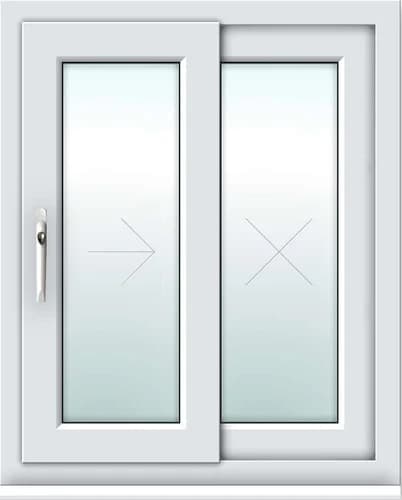 2 Track Sliding UPVC Glass Hinged Window