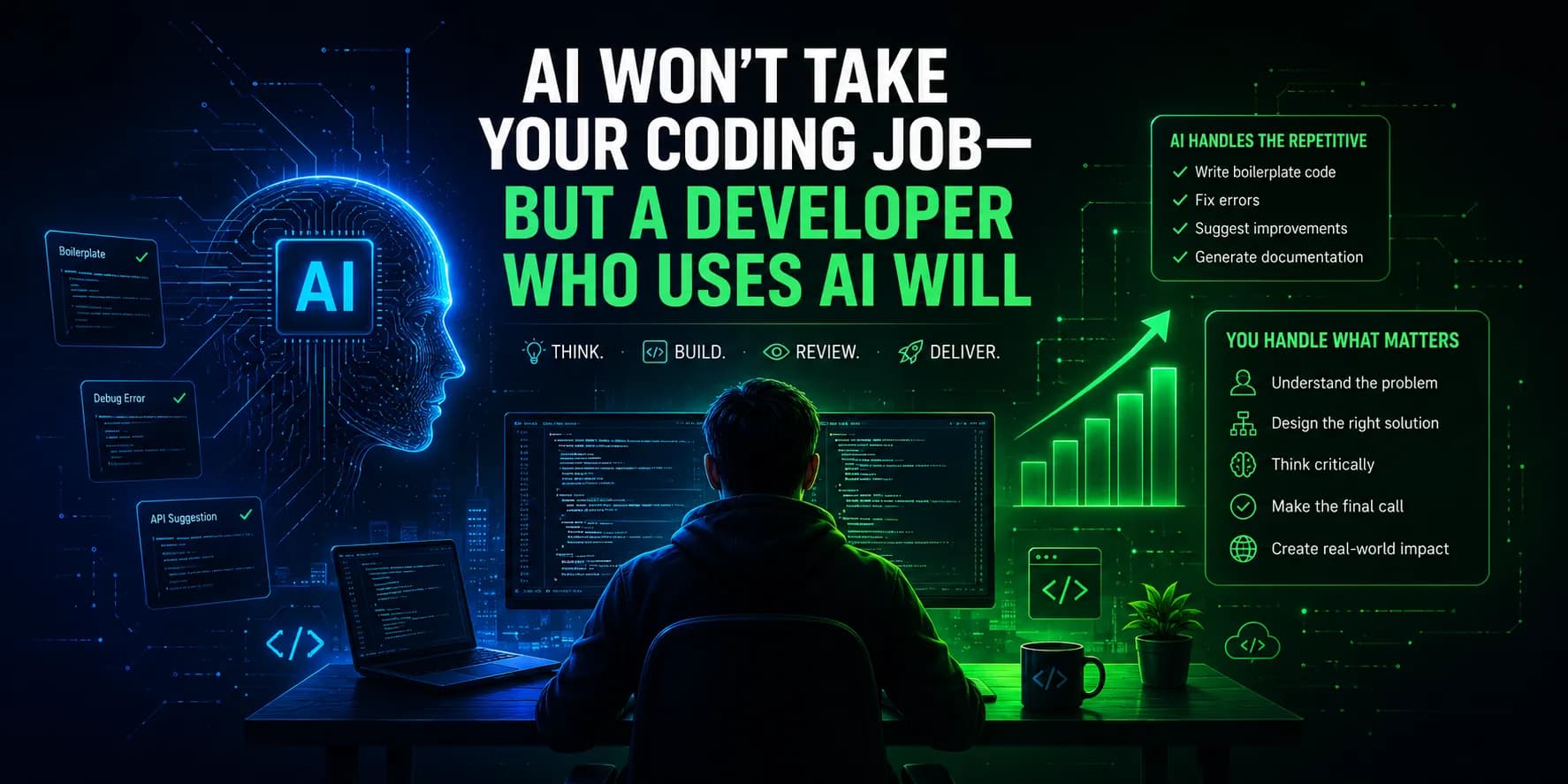 AI and Job impact - AI WON'T TAKE YOUR CODING JOB BUT A DEVELOPER WHO USES AI WILL